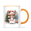 Personalised Christmas Reindeer Kids Mug – Custom Name Cup with Star Sign & Christmas Tree Design | 11 oz, 6 oz & Enamel Options