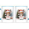 Personalised Christmas Reindeer Kids Mug – Custom Name Cup with Star Sign & Christmas Tree Design | 11 oz, 6 oz & Enamel Options