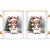 Personalised Christmas Reindeer Kids Mug – Custom Name Cup with Star Sign & Christmas Tree Design | 11 oz, 6 oz & Enamel Options