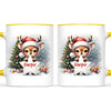 Personalised Christmas Reindeer Kids Mug – Custom Name Cup with Star Sign & Christmas Tree Design | 11 oz, 6 oz & Enamel Options