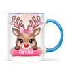 Personalised Christmas Reindeer Kids Mug – Custom Name Cup with Cute Boy or Girl Reindeer Design | 11 oz, 6 oz & Enamel Options