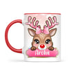 Personalised Christmas Reindeer Kids Mug – Custom Name Cup with Cute Boy or Girl Reindeer Design | 11 oz, 6 oz & Enamel Options