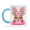 Personalised Christmas Reindeer Kids Mug – Custom Name Cup with Cute Boy or Girl Reindeer Design | 11 oz, 6 oz & Enamel Options