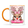 Personalised Christmas Reindeer Kids Mug – Custom Name Cup with Cute Boy or Girl Reindeer Design | 11 oz, 6 oz & Enamel Options