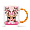 Personalised Christmas Reindeer Kids Mug – Custom Name Cup with Cute Boy or Girl Reindeer Design | 11 oz, 6 oz & Enamel Options