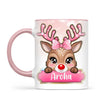 Personalised Christmas Reindeer Kids Mug – Custom Name Cup with Cute Boy or Girl Reindeer Design | 11 oz, 6 oz & Enamel Options