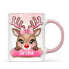 Personalised Christmas Reindeer Kids Mug – Custom Name Cup with Cute Boy or Girl Reindeer Design | 11 oz, 6 oz & Enamel Options