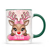 Personalised Christmas Reindeer Kids Mug – Custom Name Cup with Cute Boy or Girl Reindeer Design | 11 oz, 6 oz & Enamel Options