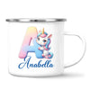 Personalised Unicorn Alphabet Kids Mug – Custom Name Cup with Magical Letter Design | 11 oz, 6 oz & Enamel Options