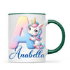 Personalised Unicorn Alphabet Kids Mug – Custom Name Cup with Magical Letter Design | 11 oz, 6 oz & Enamel Options