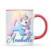 Personalised Unicorn Alphabet Kids Mug – Custom Name Cup with Magical Letter Design | 11 oz, 6 oz & Enamel Options