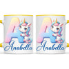 Personalised Unicorn Alphabet Kids Mug – Custom Name Cup with Magical Letter Design | 11 oz, 6 oz & Enamel Options
