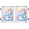 Personalised Unicorn Alphabet Kids Mug – Custom Name Cup with Magical Letter Design | 11 oz, 6 oz & Enamel Options