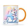 Personalised Unicorn Alphabet Kids Mug – Custom Name Cup with Magical Letter Design | 11 oz, 6 oz & Enamel Options