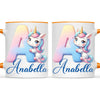 Personalised Unicorn Alphabet Kids Mug – Custom Name Cup with Magical Letter Design | 11 oz, 6 oz & Enamel Options