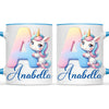 Personalised Unicorn Alphabet Kids Mug – Custom Name Cup with Magical Letter Design | 11 oz, 6 oz & Enamel Options