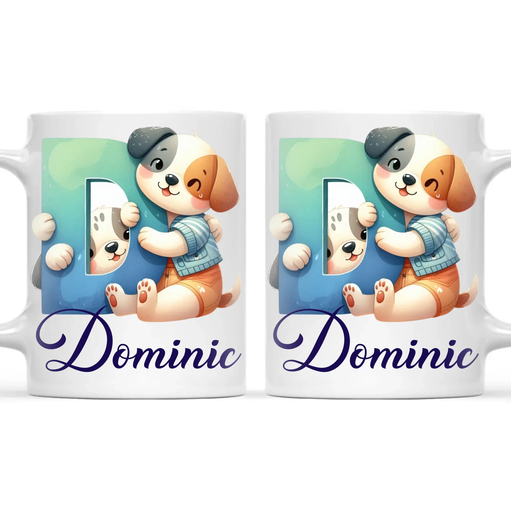 Personalised Cute Animal Alphabet Kids Mug – Custom Name Cup with Animal Letter Design | 11 oz, 6 oz & Enamel Options