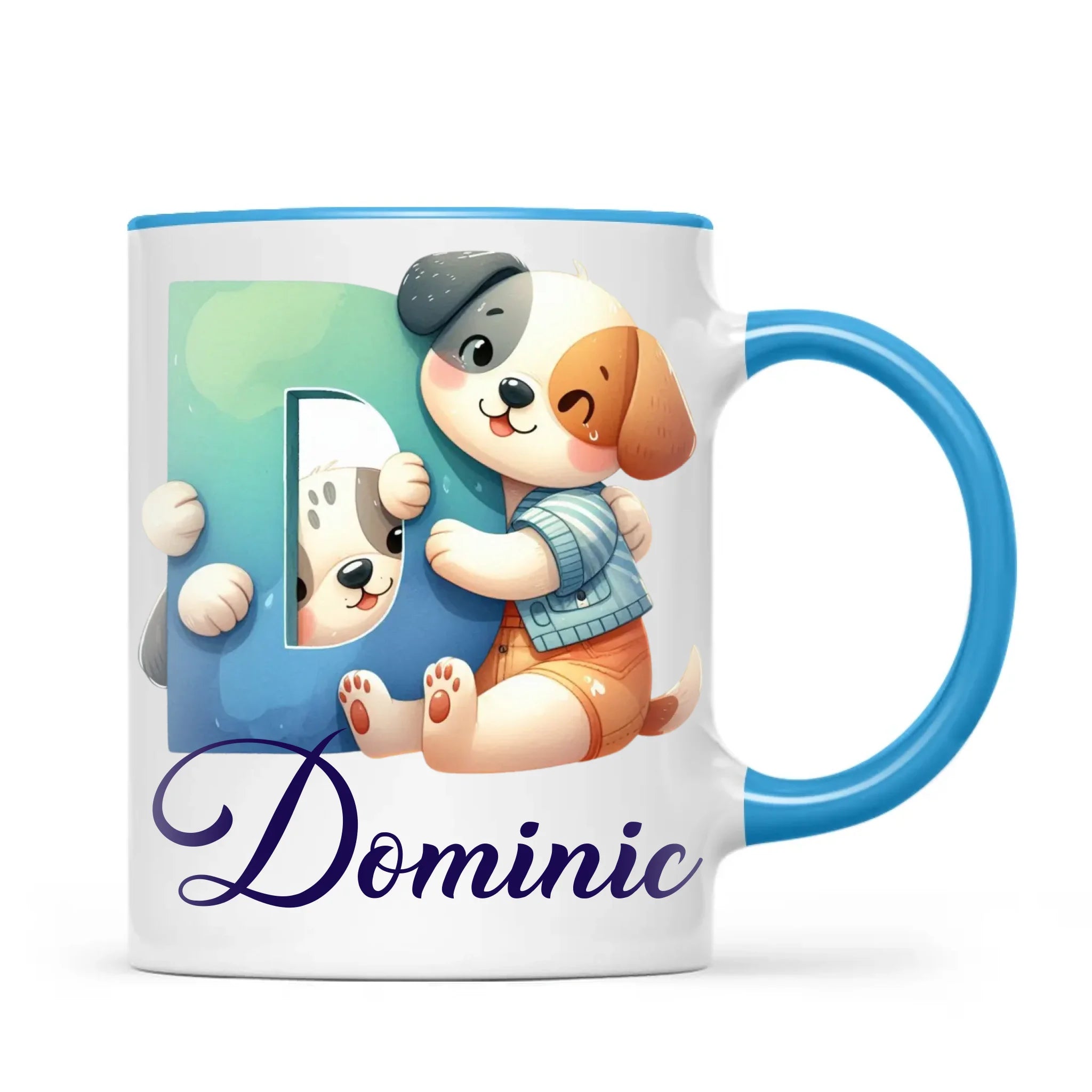 Personalised Cute Animal Alphabet Kids Mug – Custom Name Cup with Animal Letter Design | 11 oz, 6 oz & Enamel Options