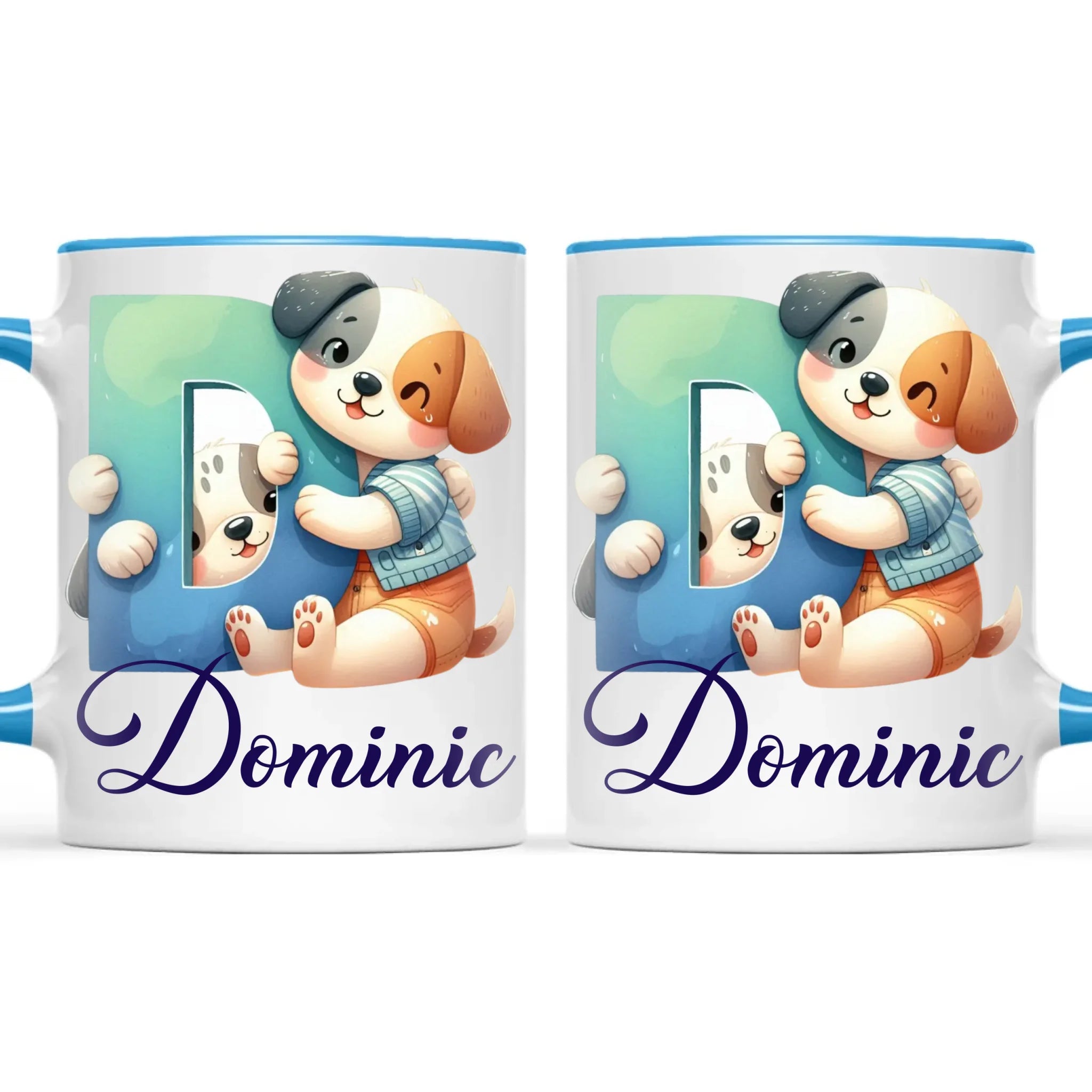 Personalised Cute Animal Alphabet Kids Mug – Custom Name Cup with Animal Letter Design | 11 oz, 6 oz & Enamel Options