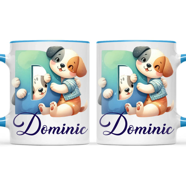 Personalised Cute Animal Alphabet Kids Mug – Custom Name Cup with Animal Letter Design | 11 oz, 6 oz & Enamel Options