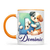 Personalised Cute Animal Alphabet Kids Mug – Custom Name Cup with Animal Letter Design | 11 oz, 6 oz & Enamel Options
