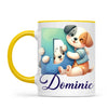 Personalised Cute Animal Alphabet Kids Mug – Custom Name Cup with Animal Letter Design | 11 oz, 6 oz & Enamel Options
