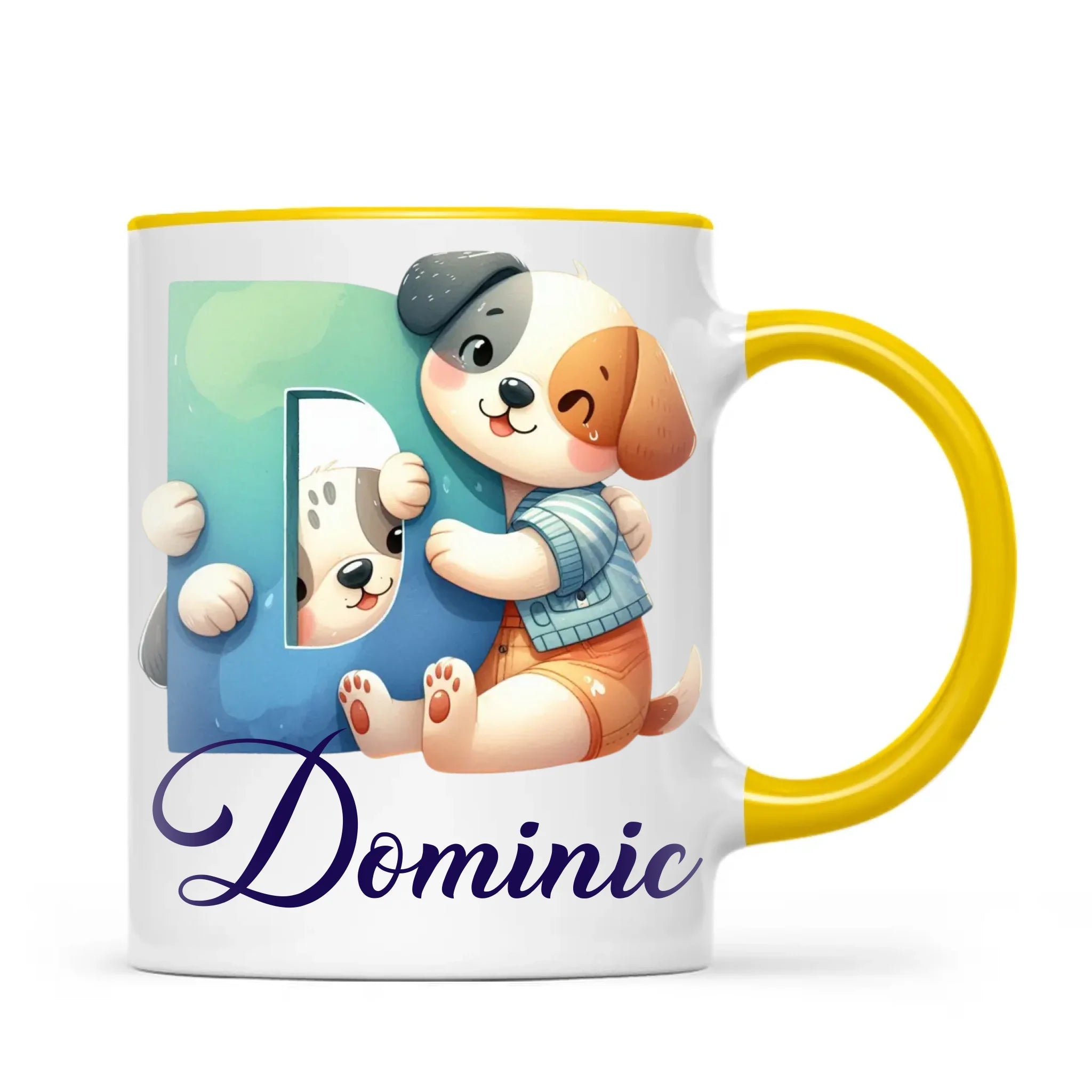 Personalised Cute Animal Alphabet Kids Mug – Custom Name Cup with Animal Letter Design | 11 oz, 6 oz & Enamel Options
