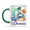 Personalised Cute Animal Alphabet Kids Mug – Custom Name Cup with Animal Letter Design | 11 oz, 6 oz & Enamel Options