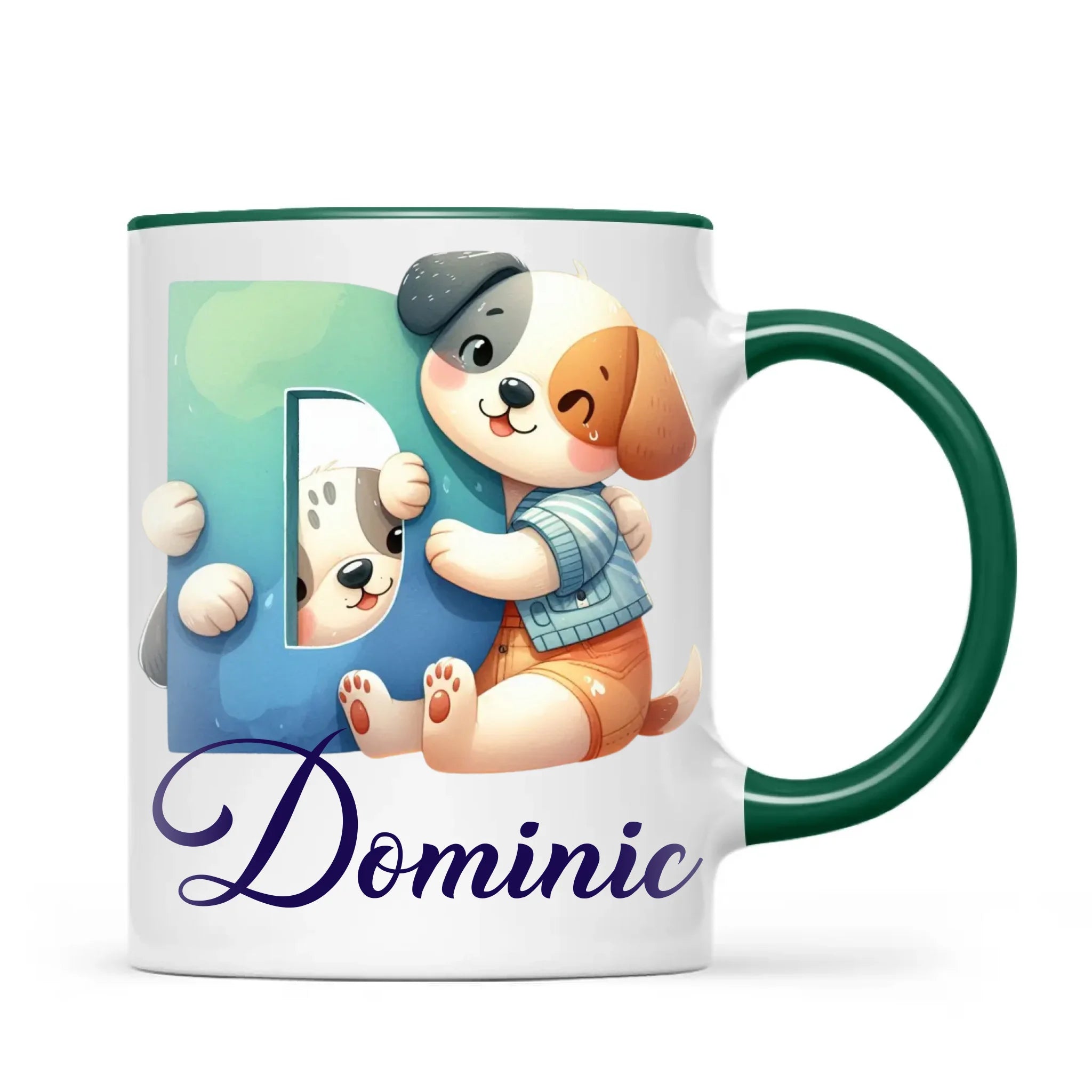 Personalised Cute Animal Alphabet Kids Mug – Custom Name Cup with Animal Letter Design | 11 oz, 6 oz & Enamel Options