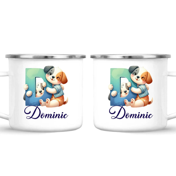 Personalised Cute Animal Alphabet Kids Mug – Custom Name Cup with Animal Letter Design | 11 oz, 6 oz & Enamel Options