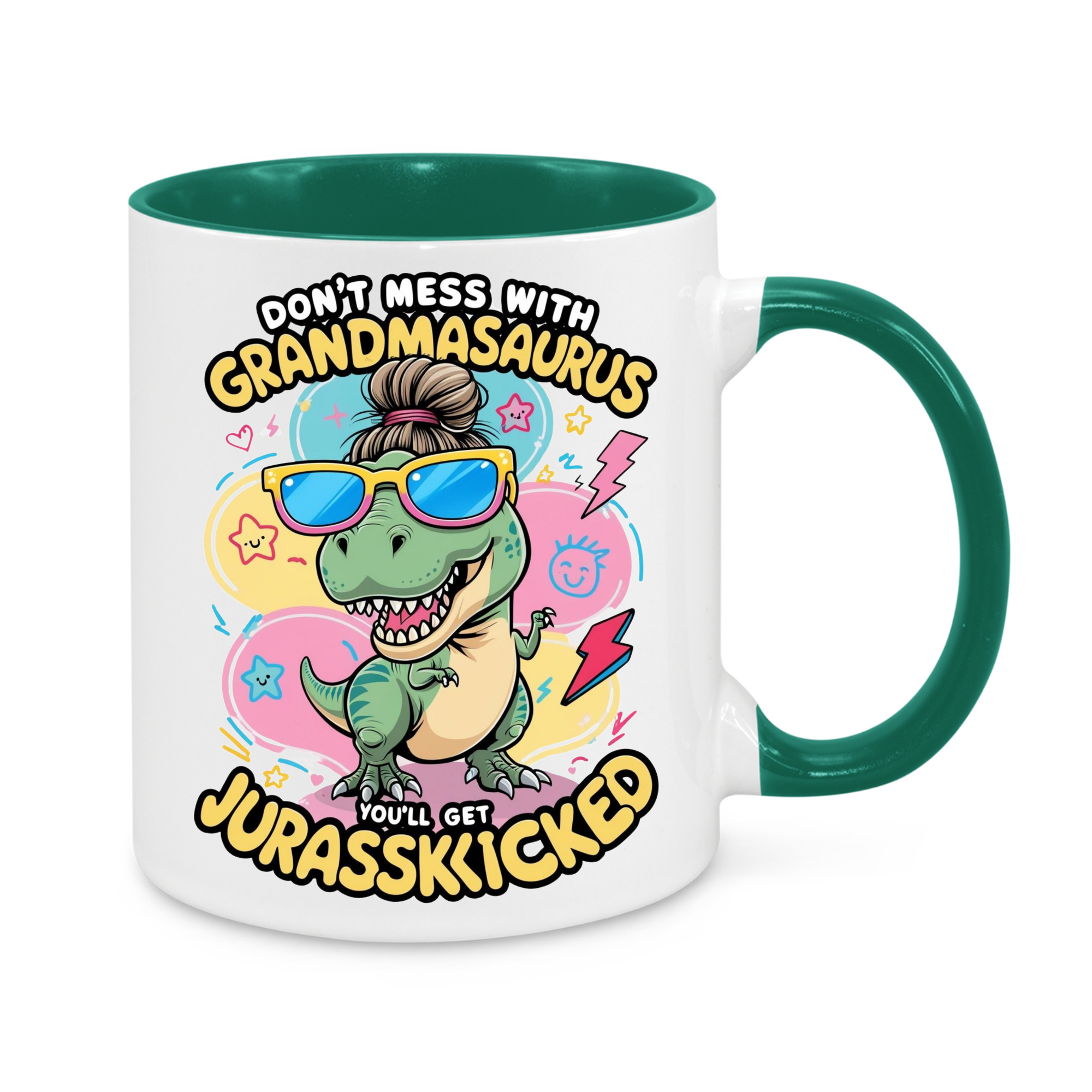 Funny “Grandmasaurus” Mug – Don’t Mess With Grandma Dinosaur – Humorous Gift for Gran or Nana