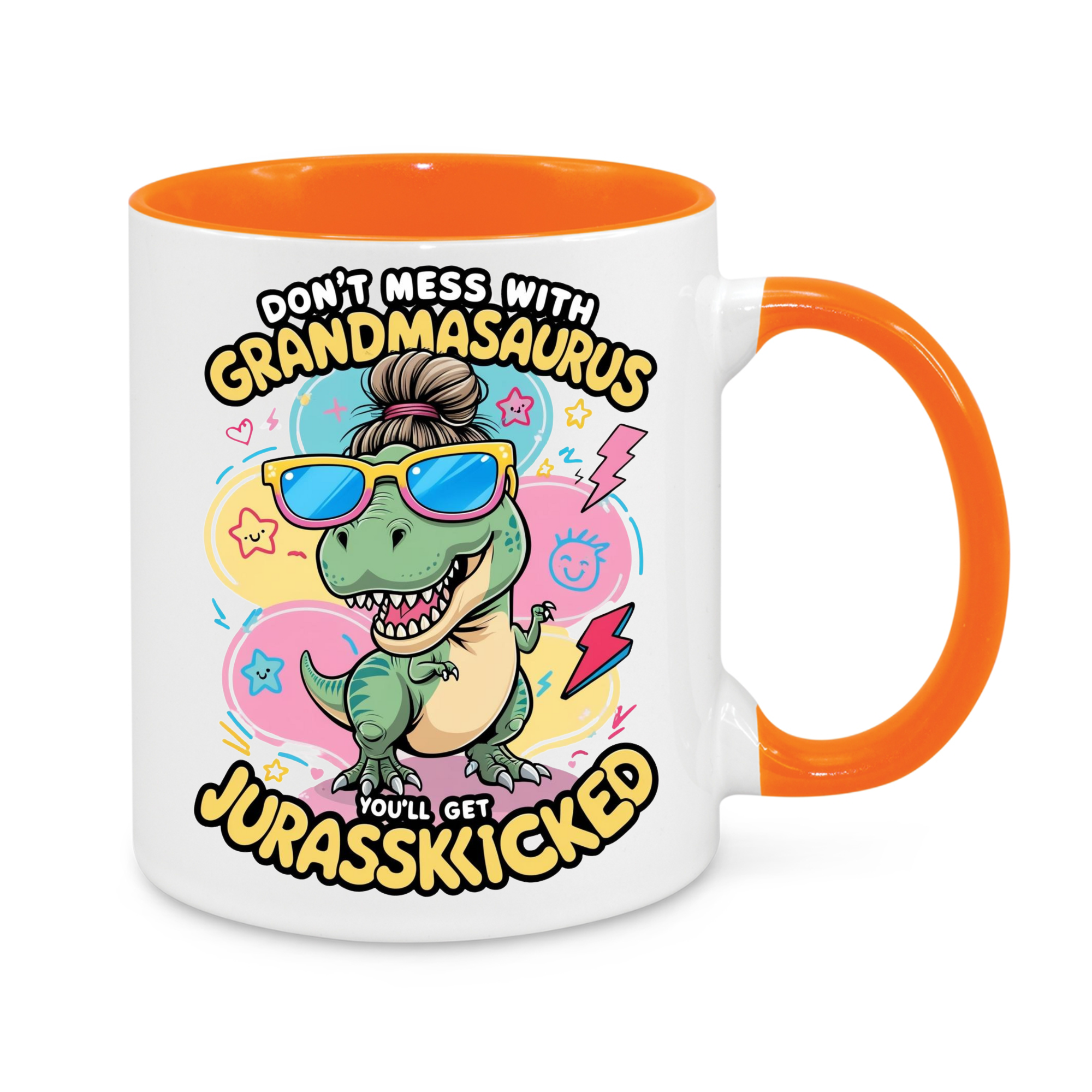 Funny “Grandmasaurus” Mug – Don’t Mess With Grandma Dinosaur – Humorous Gift for Gran or Nana