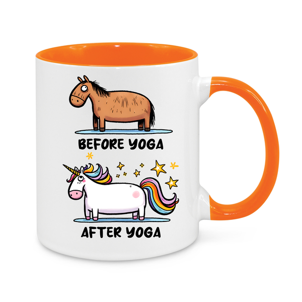 Before & After Yoga Mug – Funny Horse to Unicorn Transformation Gift for Yoga Lovers