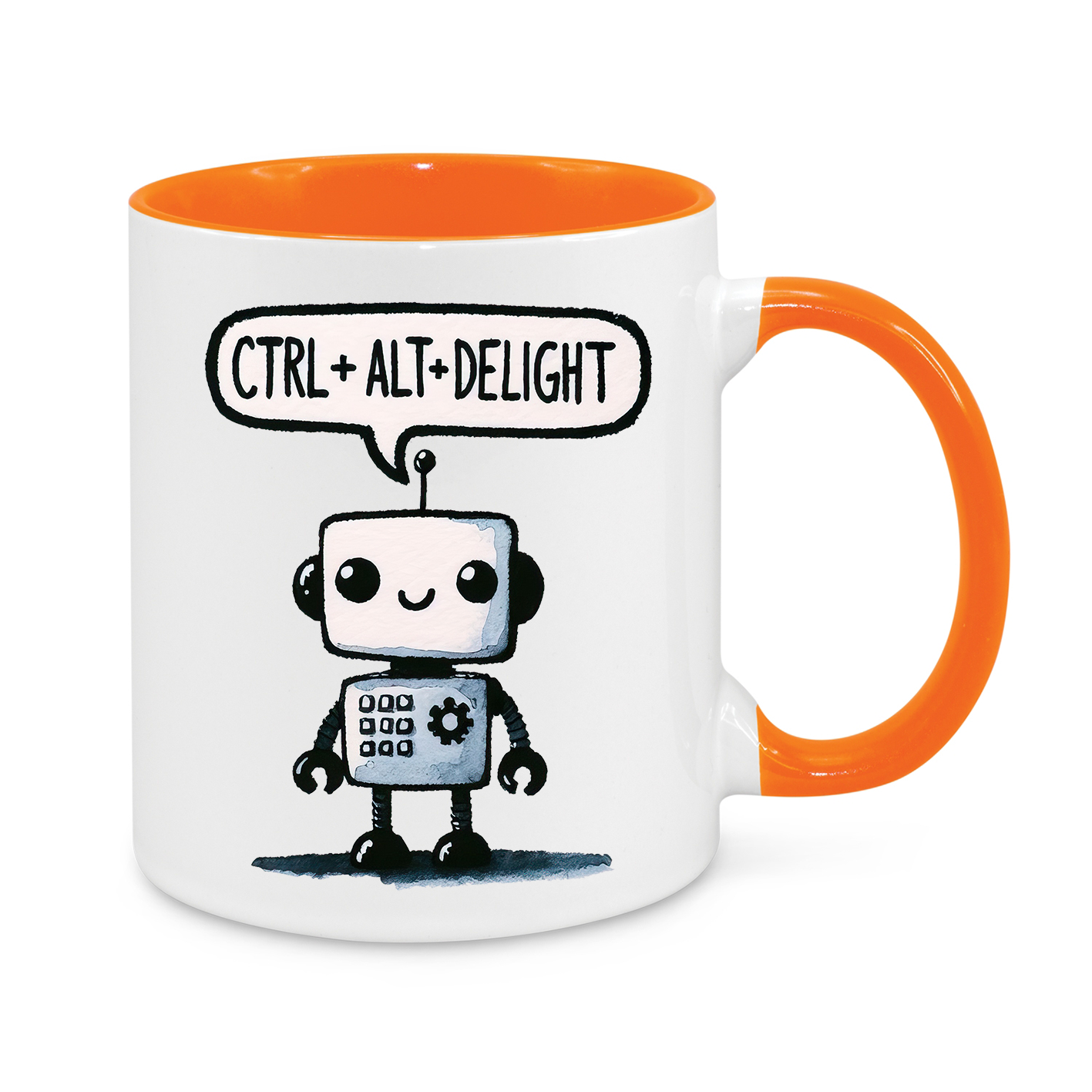 π€ CTRL + ALT + DELIGHT Mug β Funny Robot 11oz Coffee Cup β Perfect Gift for Tech Lovers, Programmers & Geeks βπ»
