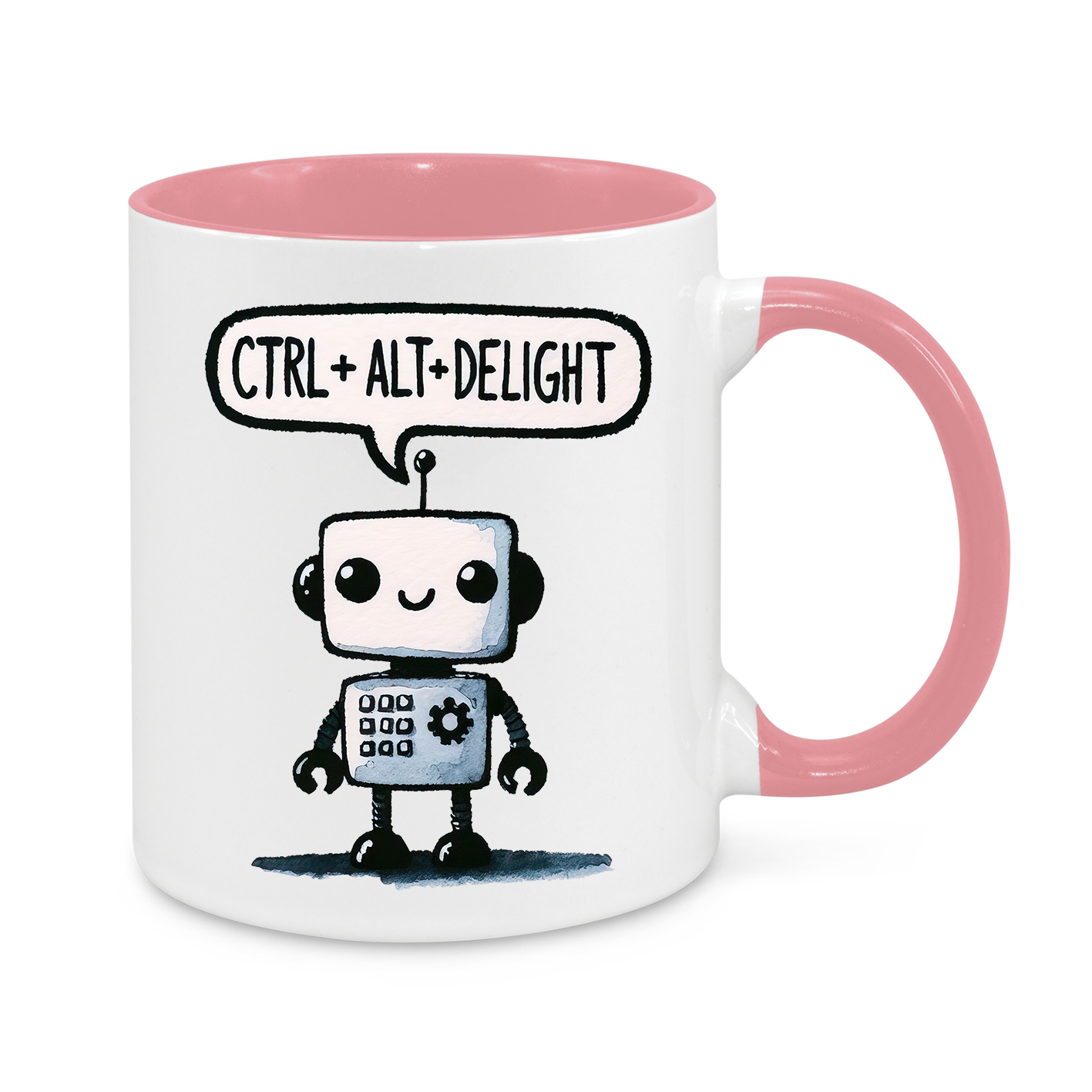 π€ CTRL + ALT + DELIGHT Mug β Funny Robot 11oz Coffee Cup β Perfect Gift for Tech Lovers, Programmers & Geeks βπ»