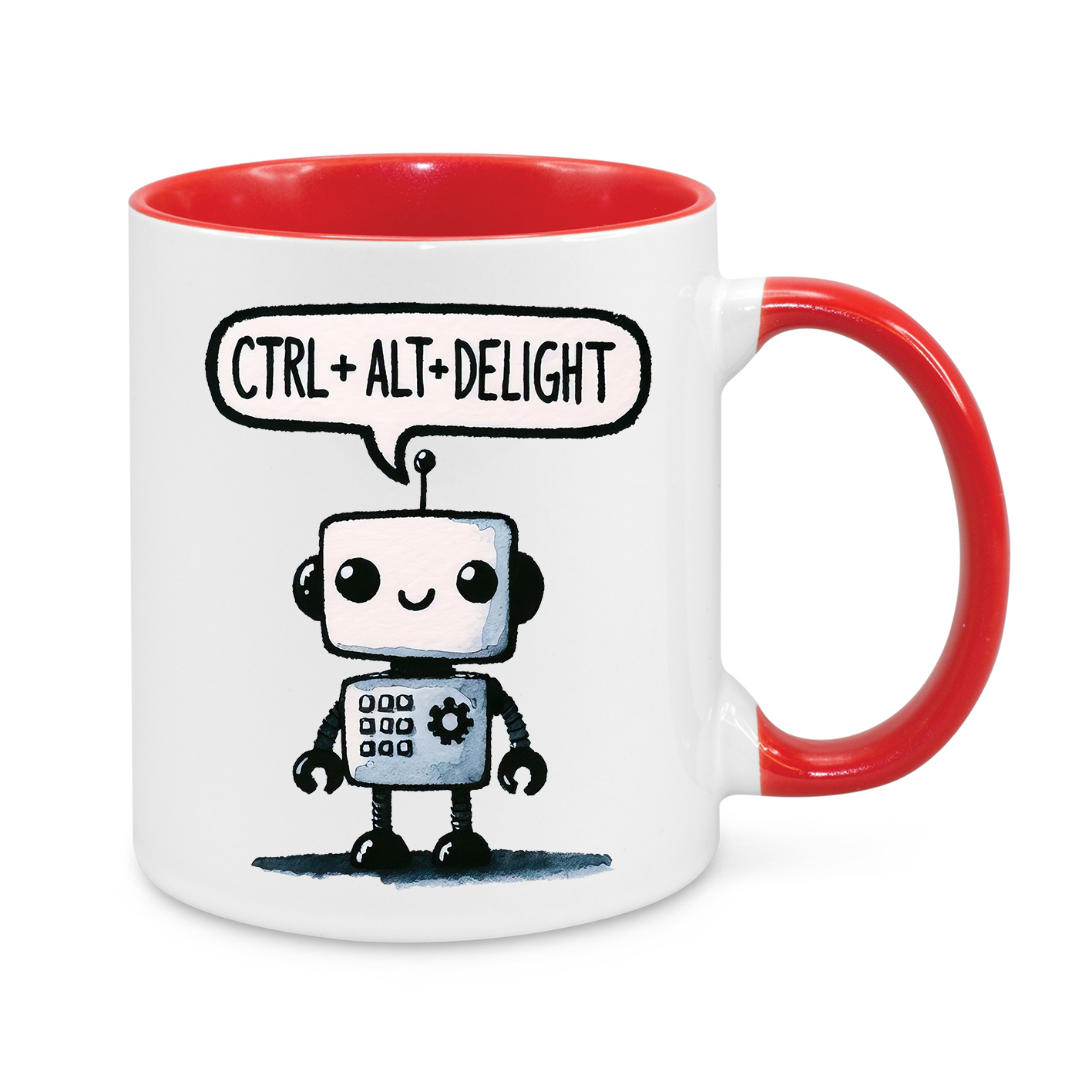 π€ CTRL + ALT + DELIGHT Mug β Funny Robot 11oz Coffee Cup β Perfect Gift for Tech Lovers, Programmers & Geeks βπ»