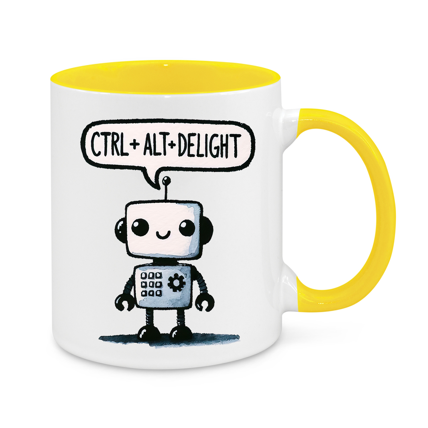 π€ CTRL + ALT + DELIGHT Mug β Funny Robot 11oz Coffee Cup β Perfect Gift for Tech Lovers, Programmers & Geeks βπ»