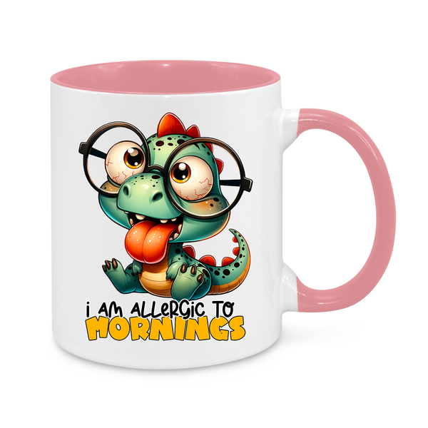 I Am Allergic to Mornings – Funny Dinosaur Mug | Coffee Lover’s Gift