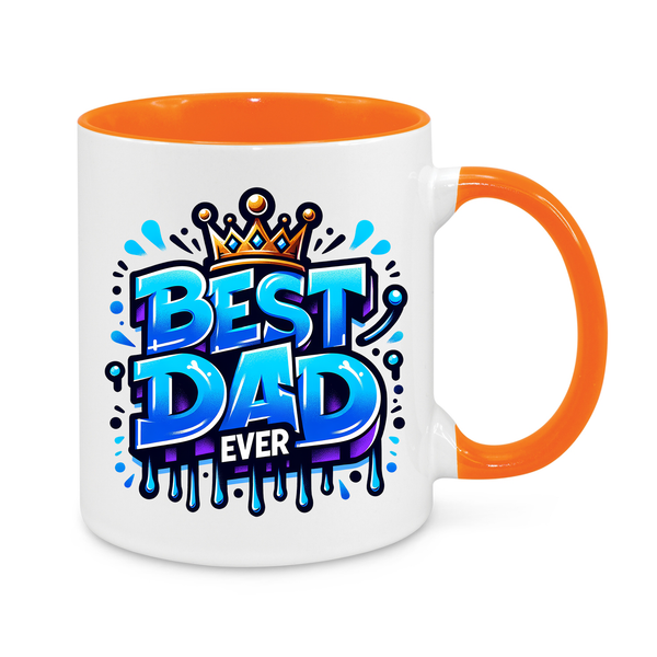 Best Dad Ever Mug - 11oz Personalised Coffee Cup - Father’s Day Gift - Birthday Gift for Dad - Crown Design Novelty Mug for Dad from Kids