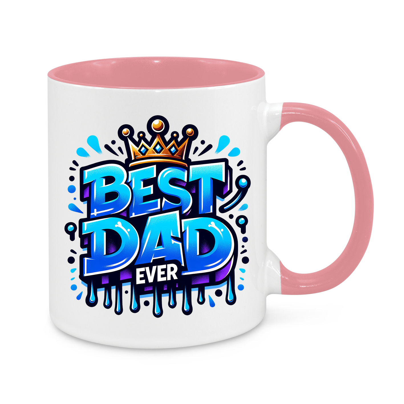 Best Dad Ever Mug - 11oz Personalised Coffee Cup - Father’s Day Gift - Birthday Gift for Dad - Crown Design Novelty Mug for Dad from Kids