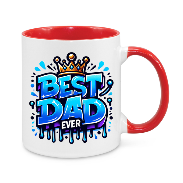 Best Dad Ever Mug - 11oz Personalised Coffee Cup - Father’s Day Gift - Birthday Gift for Dad - Crown Design Novelty Mug for Dad from Kids
