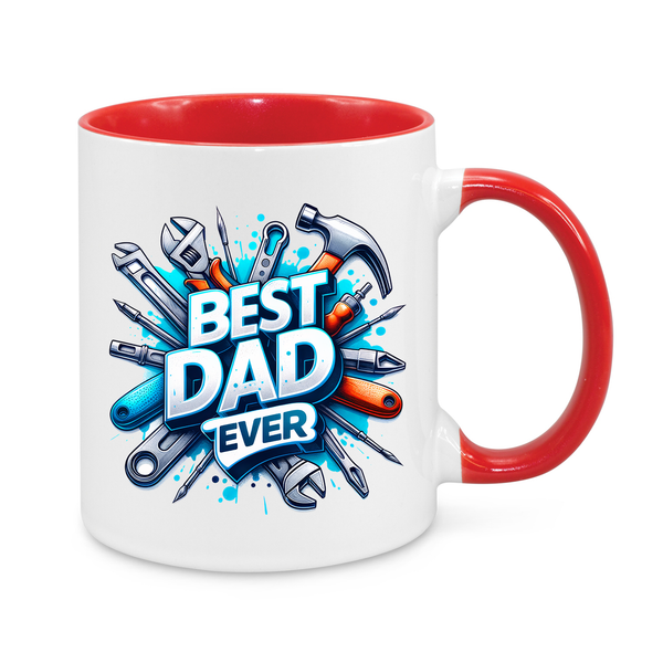 Best Dad Ever Mug – Tool-Themed 11oz Coffee Cup – Perfect Gift for Handy Dads, Father’s Day or Birthday