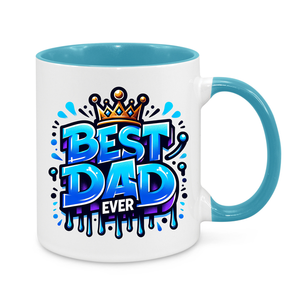 Best Dad Ever Mug - 11oz Personalised Coffee Cup - Father’s Day Gift - Birthday Gift for Dad - Crown Design Novelty Mug for Dad from Kids