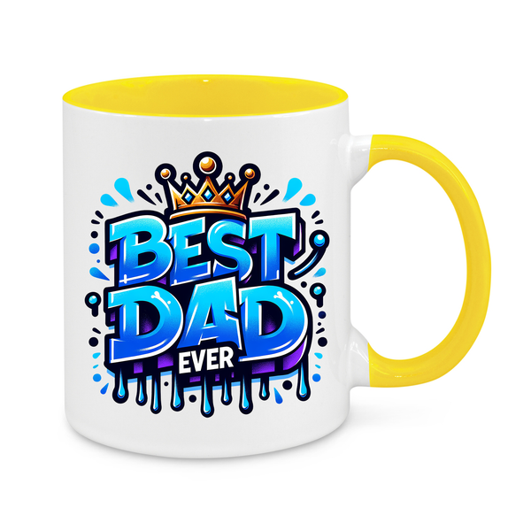 Best Dad Ever Mug - 11oz Personalised Coffee Cup - Father’s Day Gift - Birthday Gift for Dad - Crown Design Novelty Mug for Dad from Kids