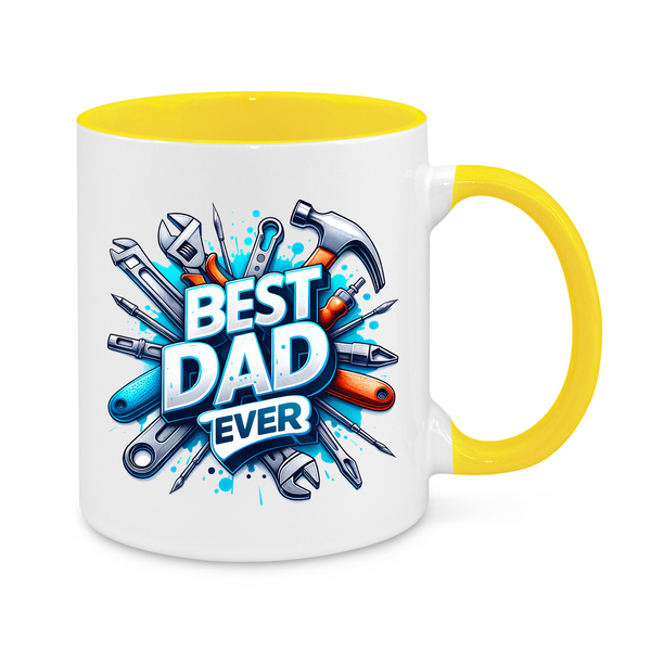 Best Dad Ever Mug – Tool-Themed 11oz Coffee Cup – Perfect Gift for Handy Dads, Father’s Day or Birthday