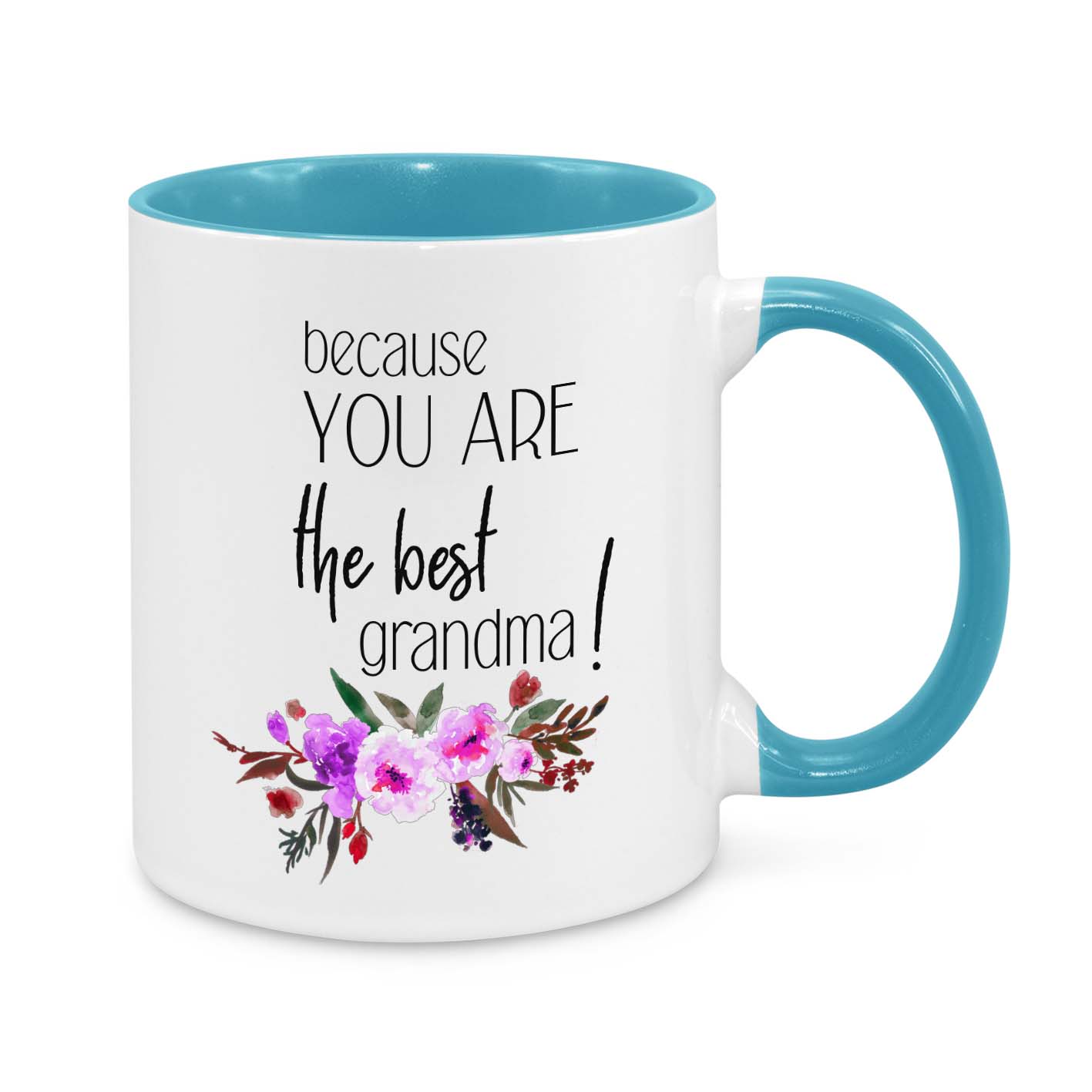 Because You Are the Best Grandma – Beautiful Floral Personalised Grandma Mug | Thoughtful Gift for Nana, Granny, or Gigi