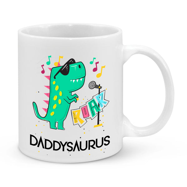 Daddysaurus Mug – Funny Dinosaur Dad Coffee Cup – Cool Gift for Fathers