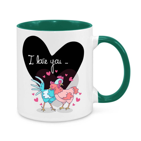 I Love You Mug β Cute Romantic Coffee Cup β Funny Chicken Couple Gift