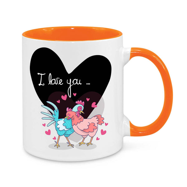 I Love You Mug β Cute Romantic Coffee Cup β Funny Chicken Couple Gift