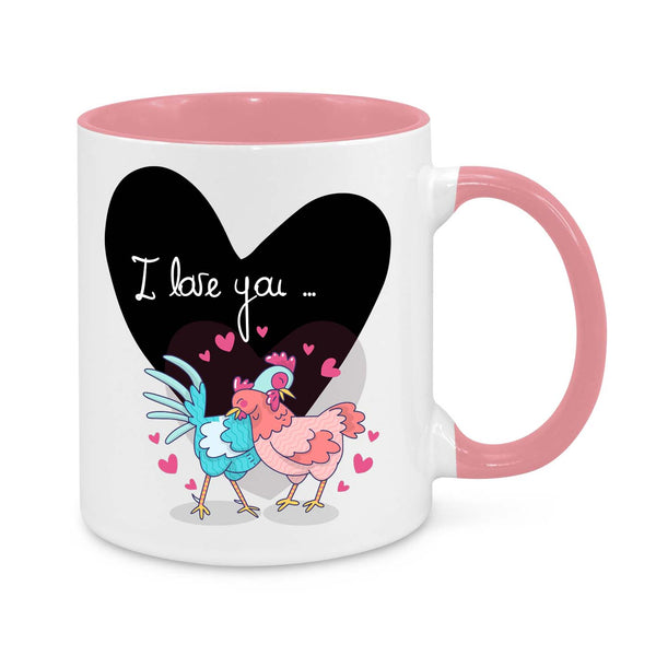I Love You Mug β Cute Romantic Coffee Cup β Funny Chicken Couple Gift